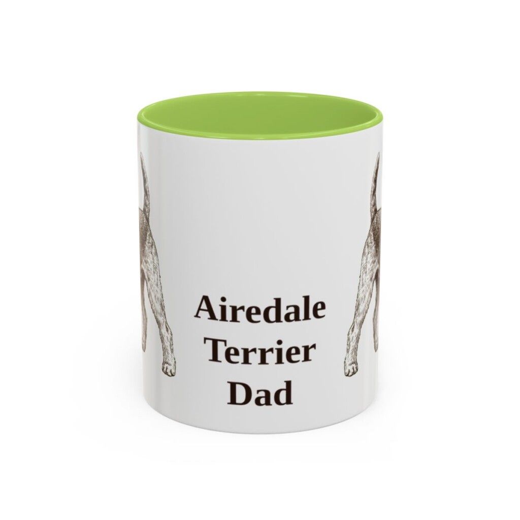 11oz Airedale Terrier Dog Dad Mug, Vintage Sketch Coffee Mug, Dog Dad Gift