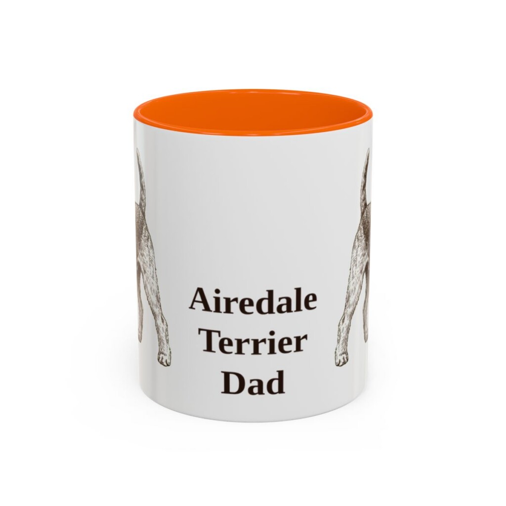 11oz Airedale Terrier Dog Dad Mug, Vintage Sketch Coffee Mug, Dog Dad Gift