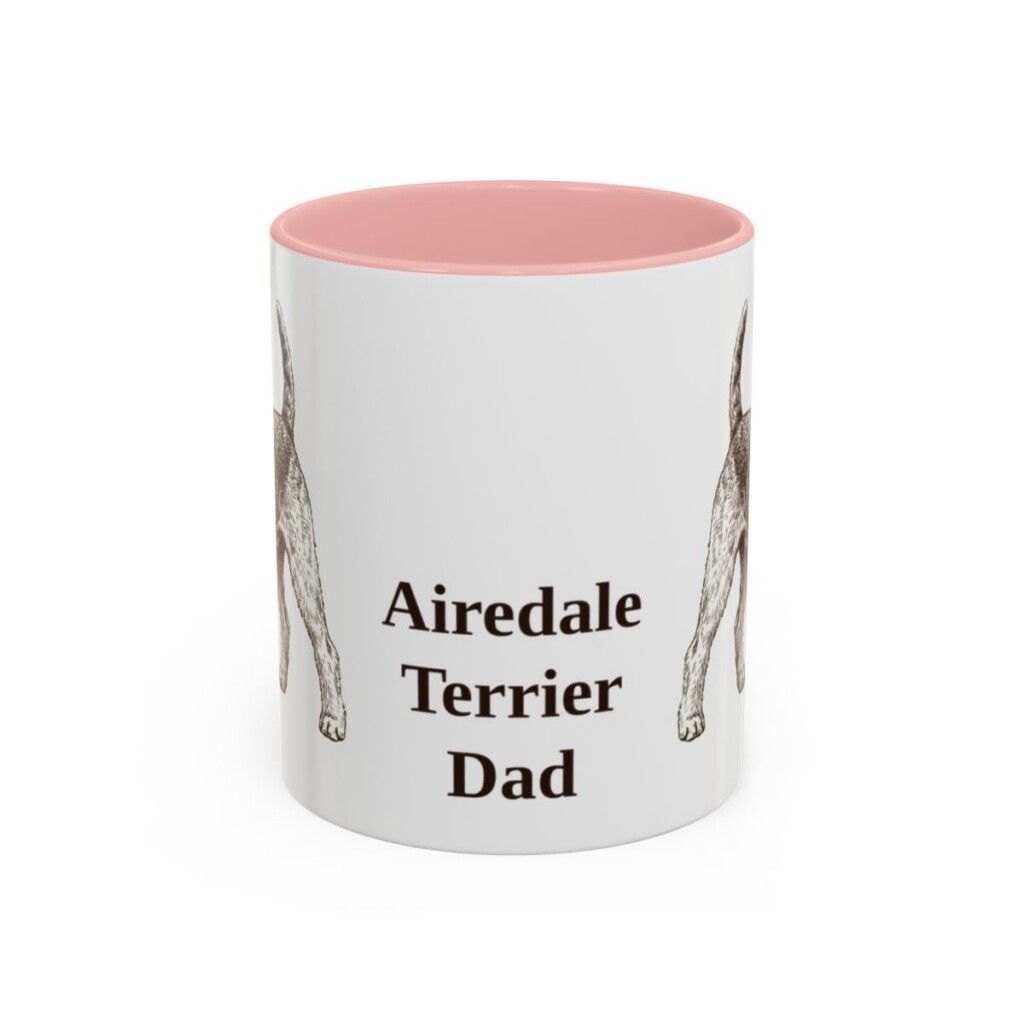 11oz Airedale Terrier Dog Dad Mug, Vintage Sketch Coffee Mug, Dog Dad Gift