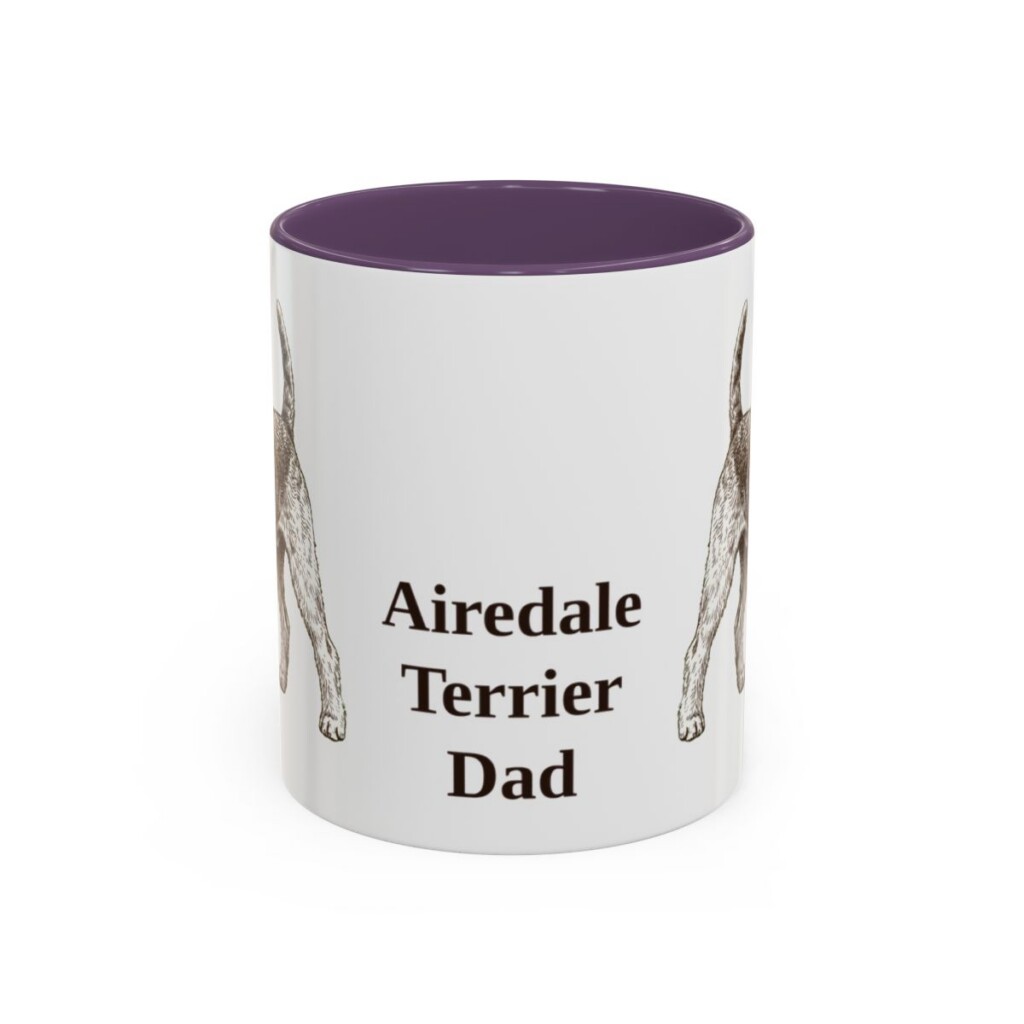 11oz Airedale Terrier Dog Dad Mug, Vintage Sketch Coffee Mug, Dog Dad Gift