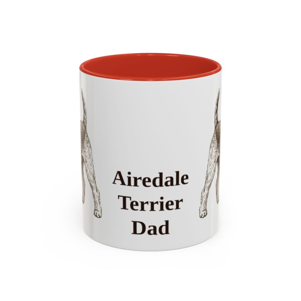 11oz Airedale Terrier Dog Dad Mug, Vintage Sketch Coffee Mug, Dog Dad Gift