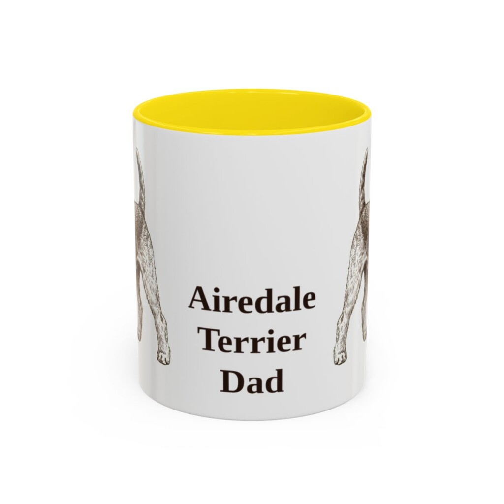 11oz Airedale Terrier Dog Dad Mug, Vintage Sketch Coffee Mug, Dog Dad Gift