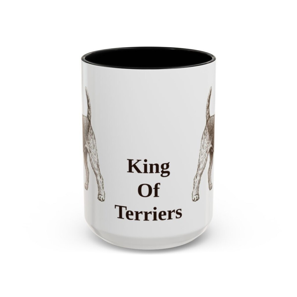 airedale-terrier-mug-humor-black-front-3 15oz Funny Airedale Terrier Mug, King Of Terriers, Vintage Dog Coffee Mug, Dog Lover Gift