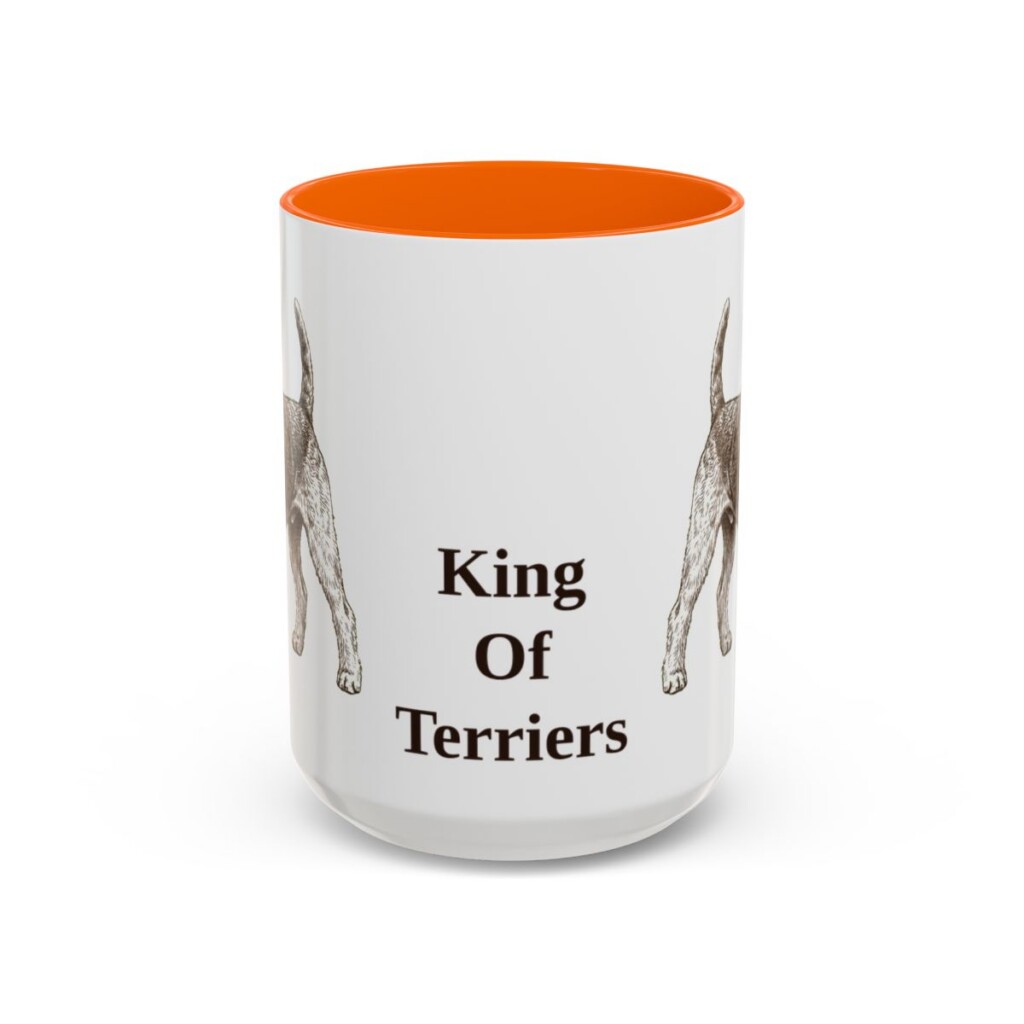 airedale-terrier-mug-humor-orange-3 15oz Funny Airedale Terrier Mug, King Of Terriers, Vintage Dog Coffee Mug, Dog Lover Gift