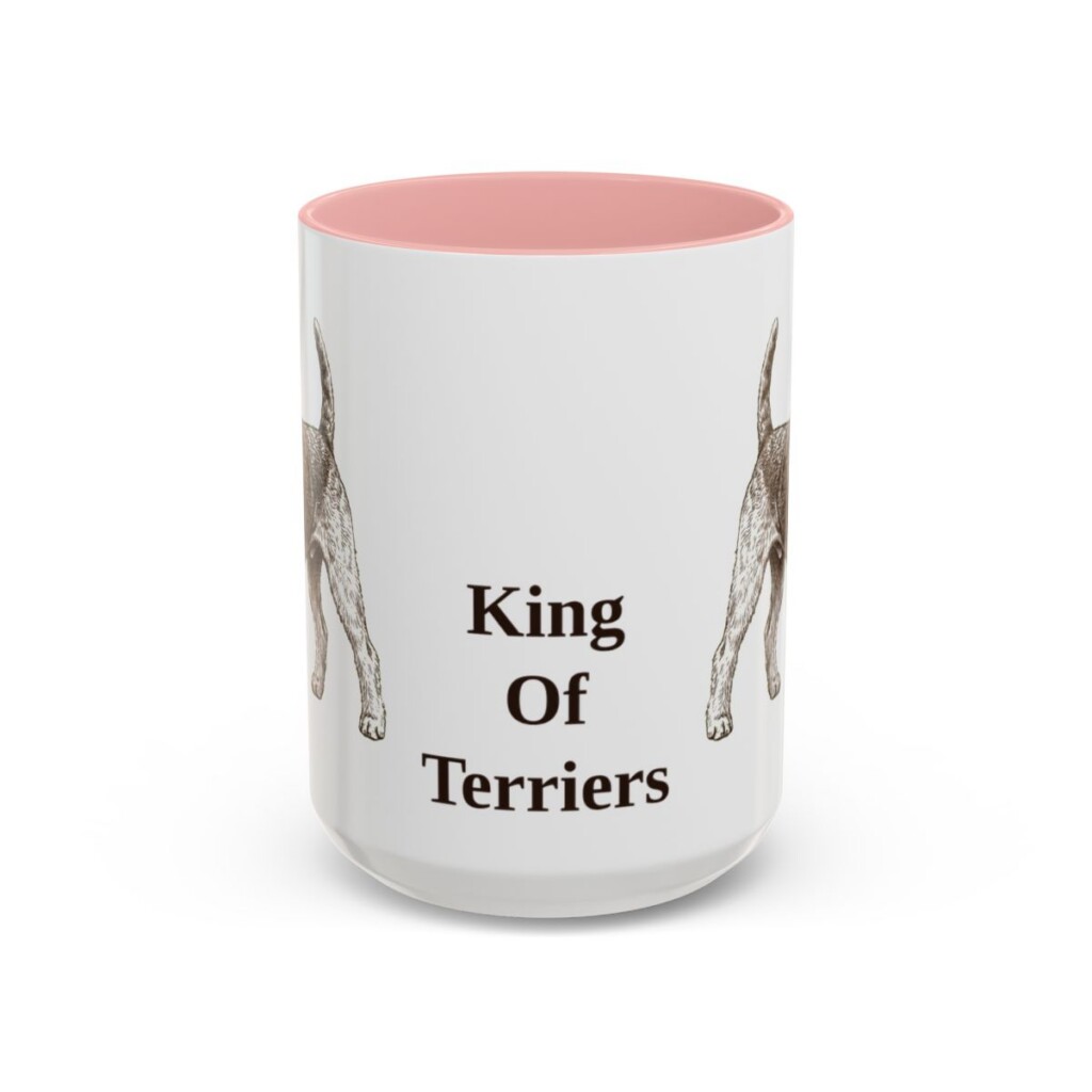 airedale-terrier-mug-humor-pink-3 15oz Funny Airedale Terrier Mug, King Of Terriers, Vintage Dog Coffee Mug, Dog Lover Gift
