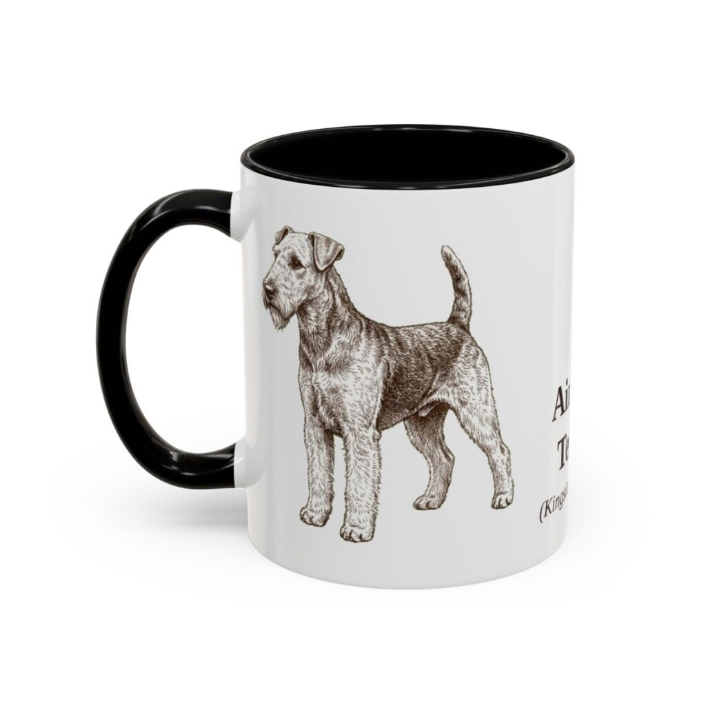 11oz Airedale Terrier Latin Mug, Airedale Terrier, Vintage Dog Coffee Mug, Dog Lover Gift