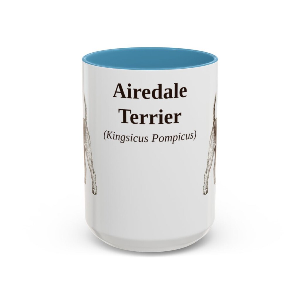 15oz Airedale Terrier Latin Mug, Airedale Terrier, Vintage Dog Coffee Mug, Dog Lover Gift
