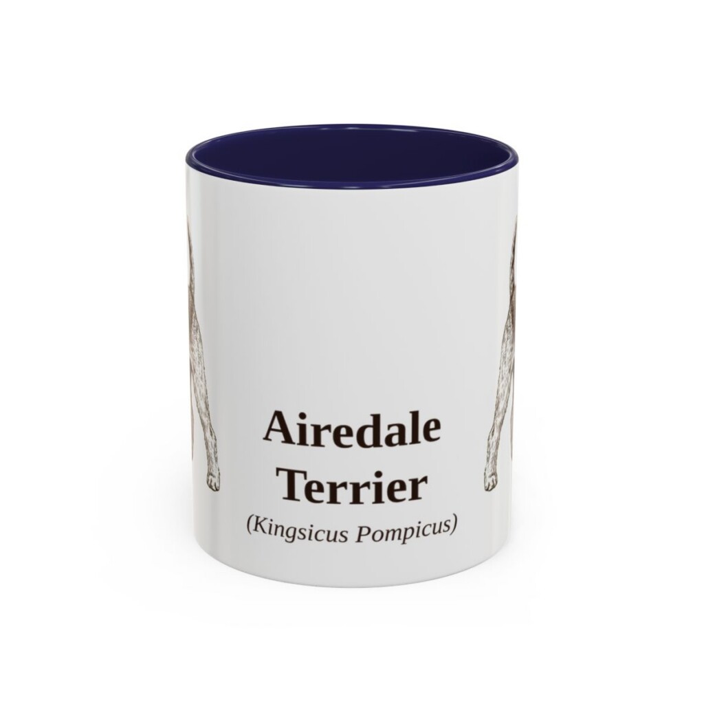 11oz Airedale Terrier Latin Mug, Airedale Terrier, Vintage Dog Coffee Mug, Dog Lover Gift