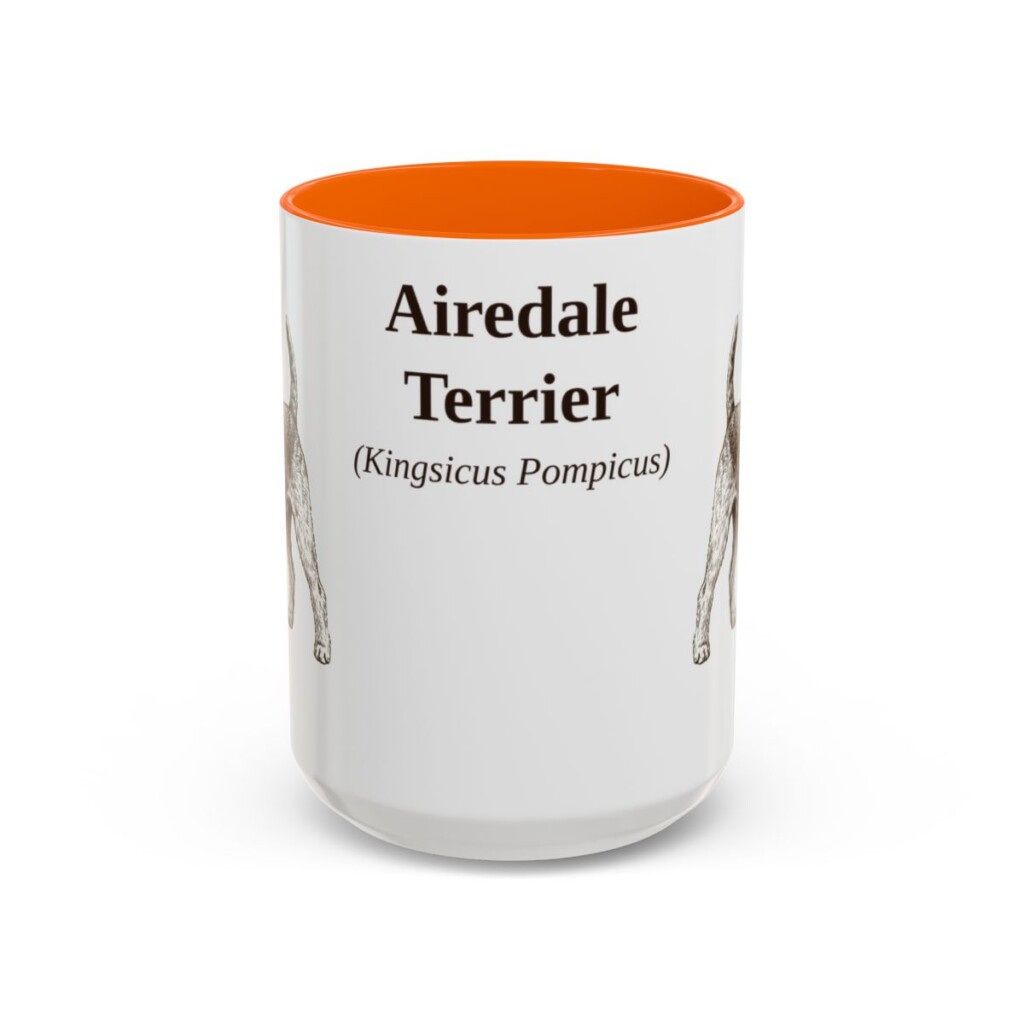15oz Airedale Terrier Latin Mug, Airedale Terrier, Vintage Dog Coffee Mug, Dog Lover Gift