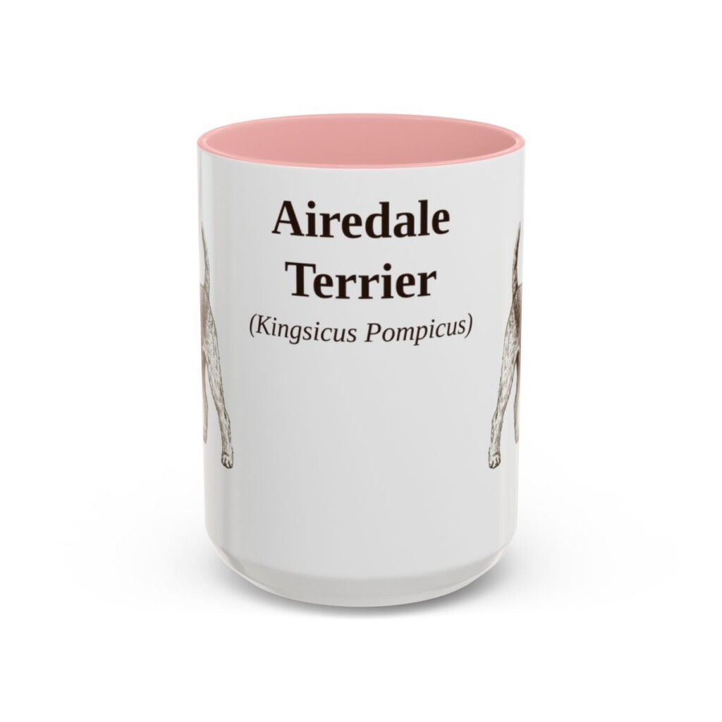 15oz Airedale Terrier Latin Mug, Airedale Terrier, Vintage Dog Coffee Mug, Dog Lover Gift