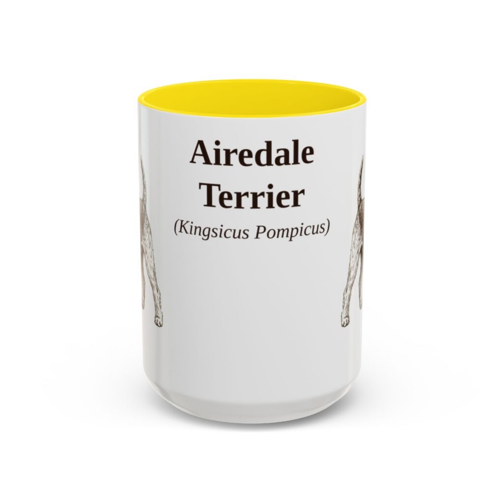 15oz Airedale Terrier Latin Mug, Airedale Terrier, Vintage Dog Coffee Mug, Dog Lover Gift