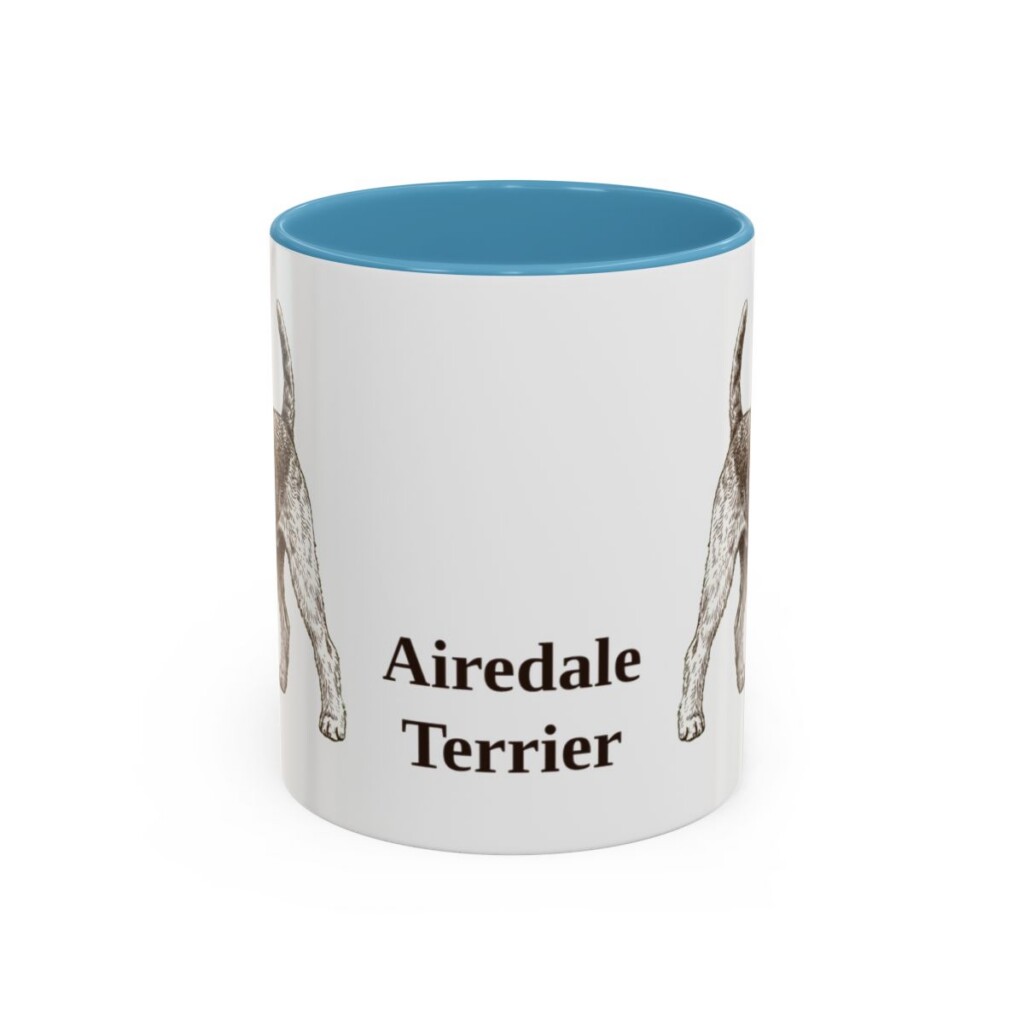 11oz Airedale Terrier Mug, Vintage Dog Portrait Coffee Mug, Dog Lover Gift
