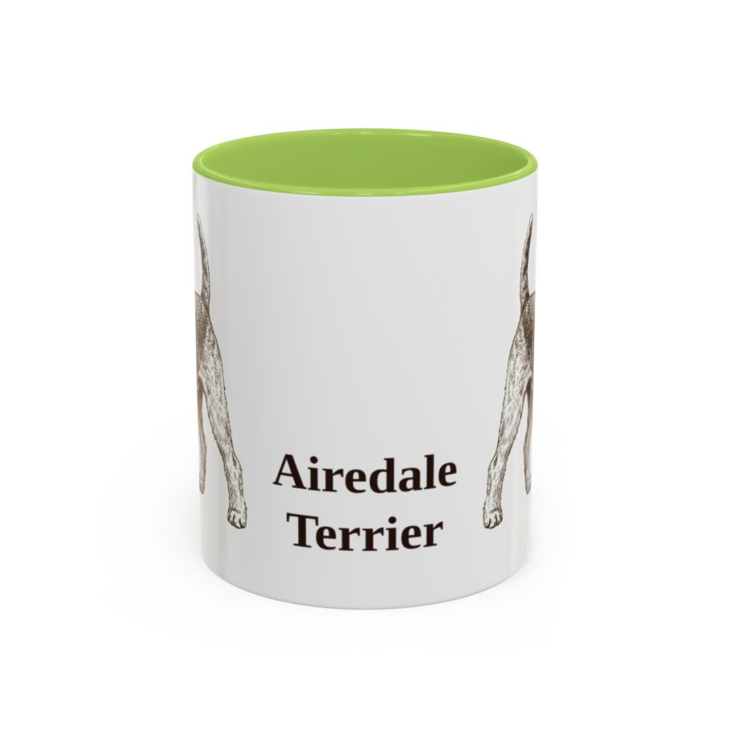 11oz Airedale Terrier Mug, Vintage Dog Portrait Coffee Mug, Dog Lover Gift