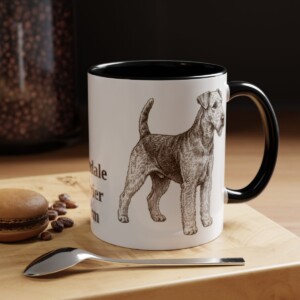 11oz Airedale Terrier Dog Mom Mug, Vintage Sketch Coffee Mug, Dog Mom Gift