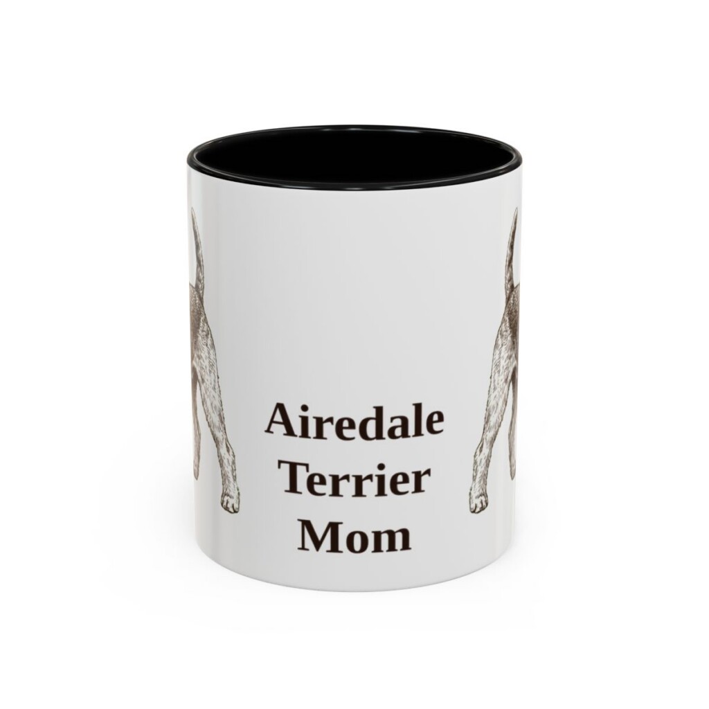 11oz Airedale Terrier Dog Mom Mug, Vintage Sketch Coffee Mug, Dog Mom Gift