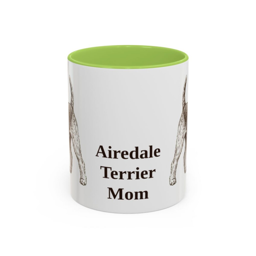 11oz Airedale Terrier Dog Mom Mug, Vintage Sketch Coffee Mug, Dog Mom Gift
