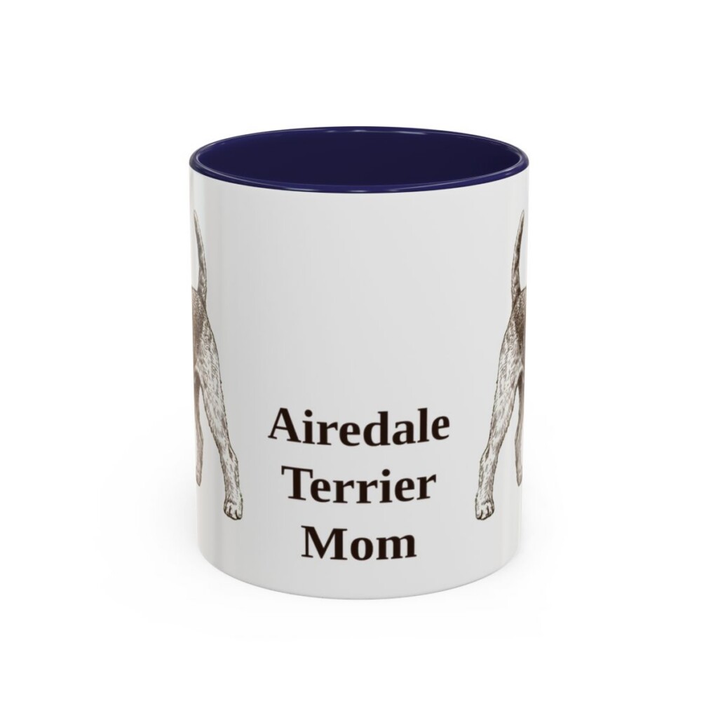 11oz Airedale Terrier Dog Mom Mug, Vintage Sketch Coffee Mug, Dog Mom Gift