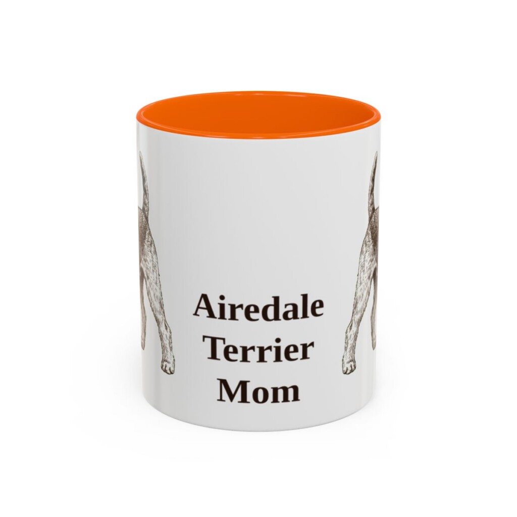 11oz Airedale Terrier Dog Mom Mug, Vintage Sketch Coffee Mug, Dog Mom Gift