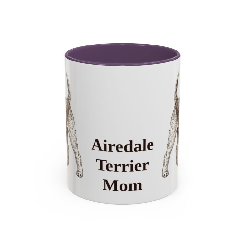 11oz Airedale Terrier Dog Mom Mug, Vintage Sketch Coffee Mug, Dog Mom Gift