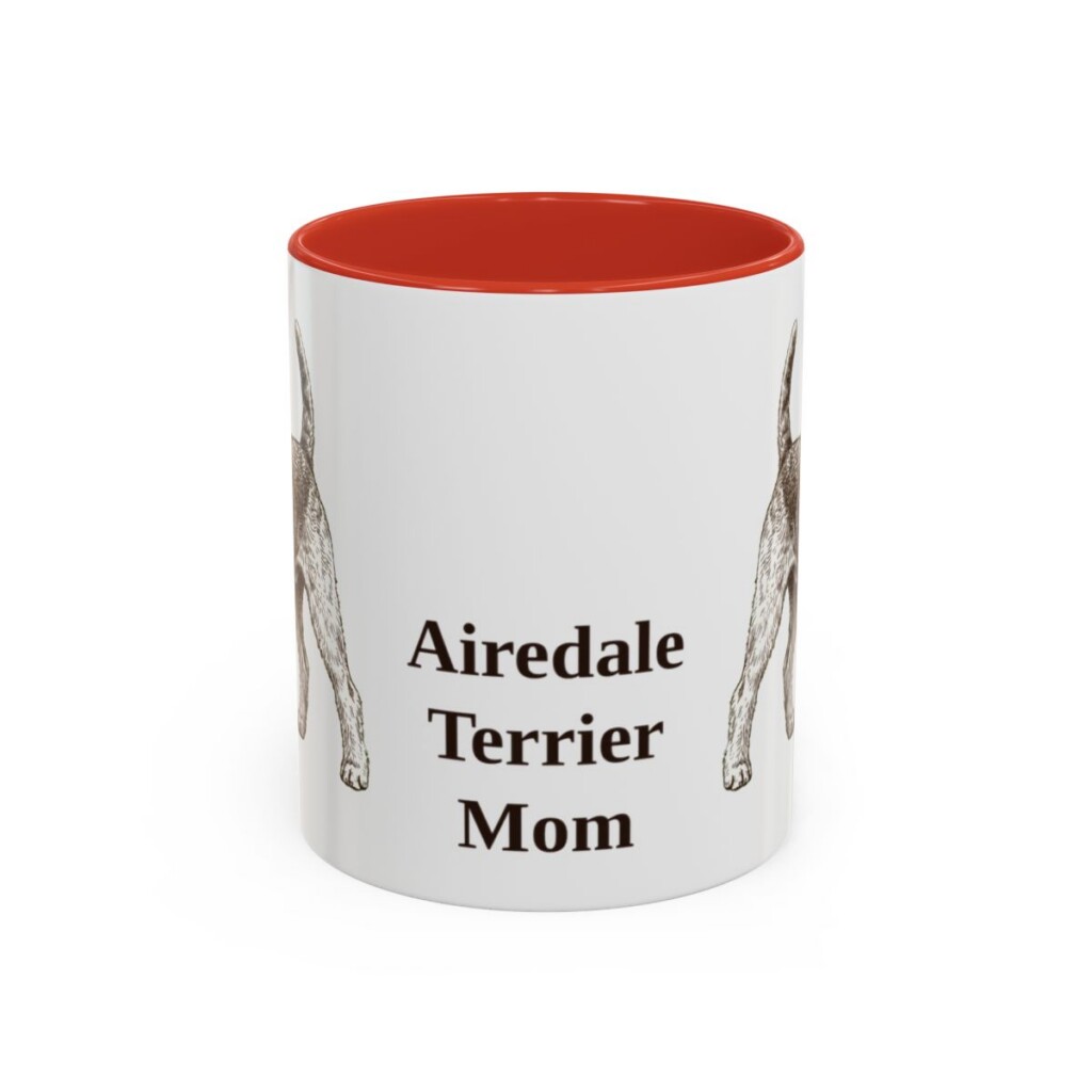11oz Airedale Terrier Dog Mom Mug, Vintage Sketch Coffee Mug, Dog Mom Gift