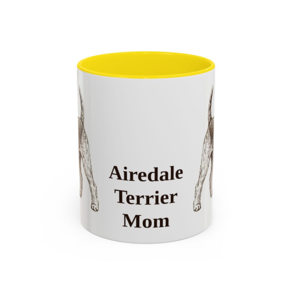 11oz Airedale Terrier Dog Mom Mug, Vintage Sketch Coffee Mug, Dog Mom Gift