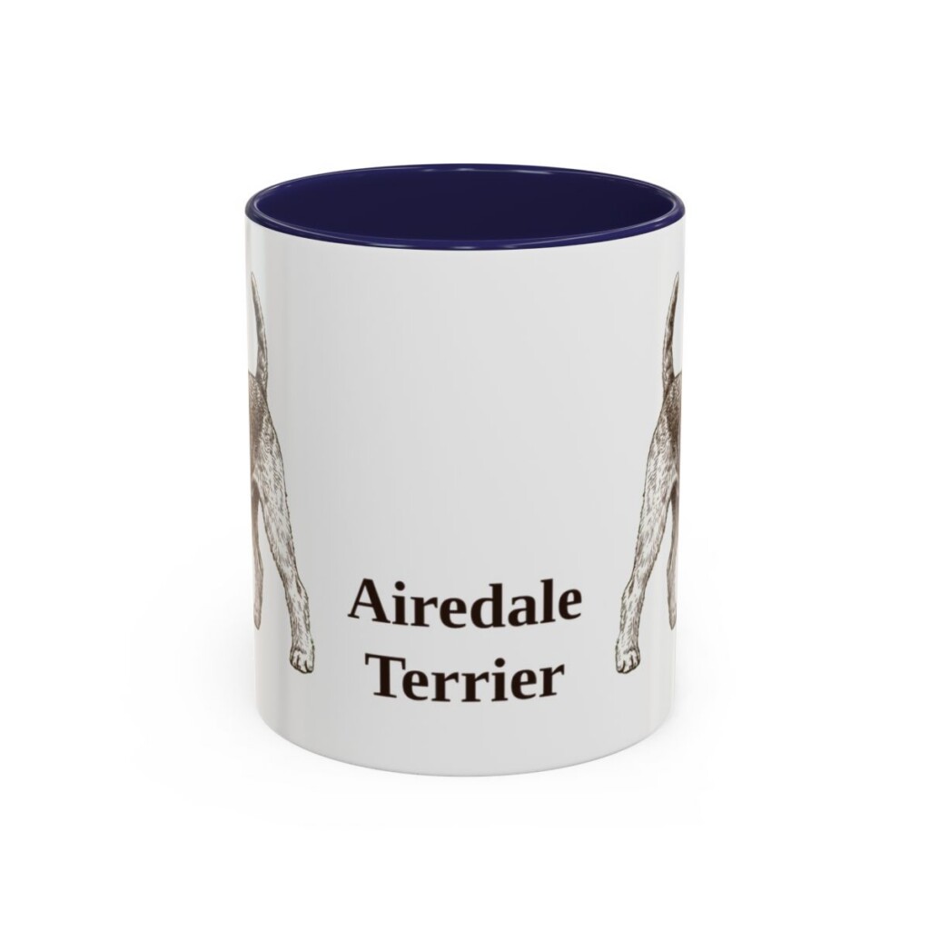 11oz Airedale Terrier Mug, Vintage Dog Portrait Coffee Mug, Dog Lover Gift