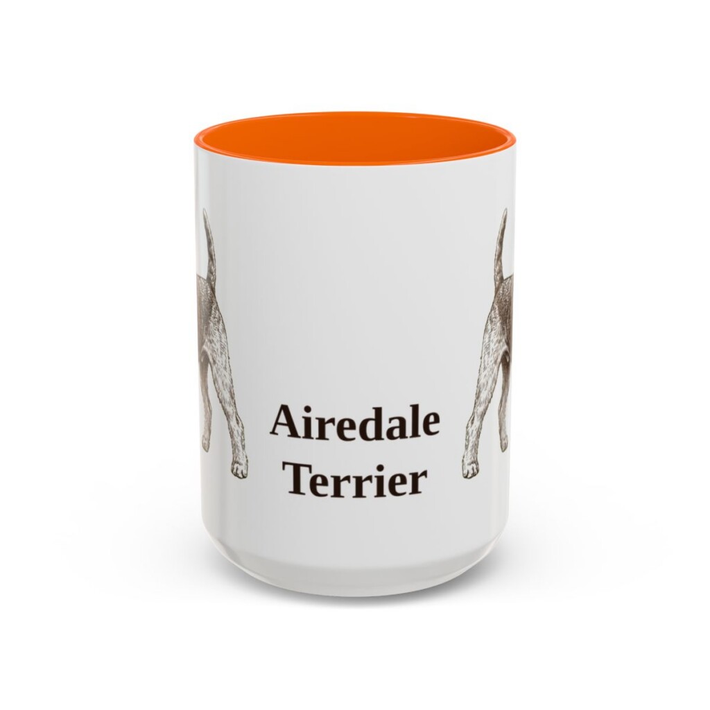 15oz Airedale Terrier Mug, Vintage Dog Portrait Coffee Mug, Dog Lover Gift