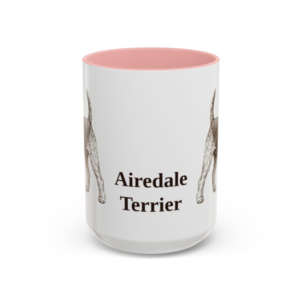 15oz Airedale Terrier Mug, Vintage Dog Portrait Coffee Mug, Dog Lover Gift