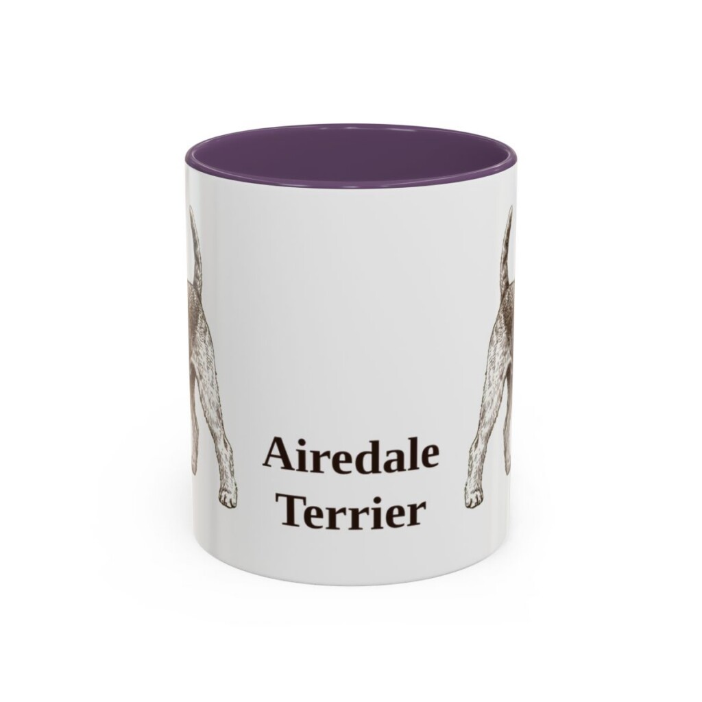 11oz Airedale Terrier Mug, Vintage Dog Portrait Coffee Mug, Dog Lover Gift