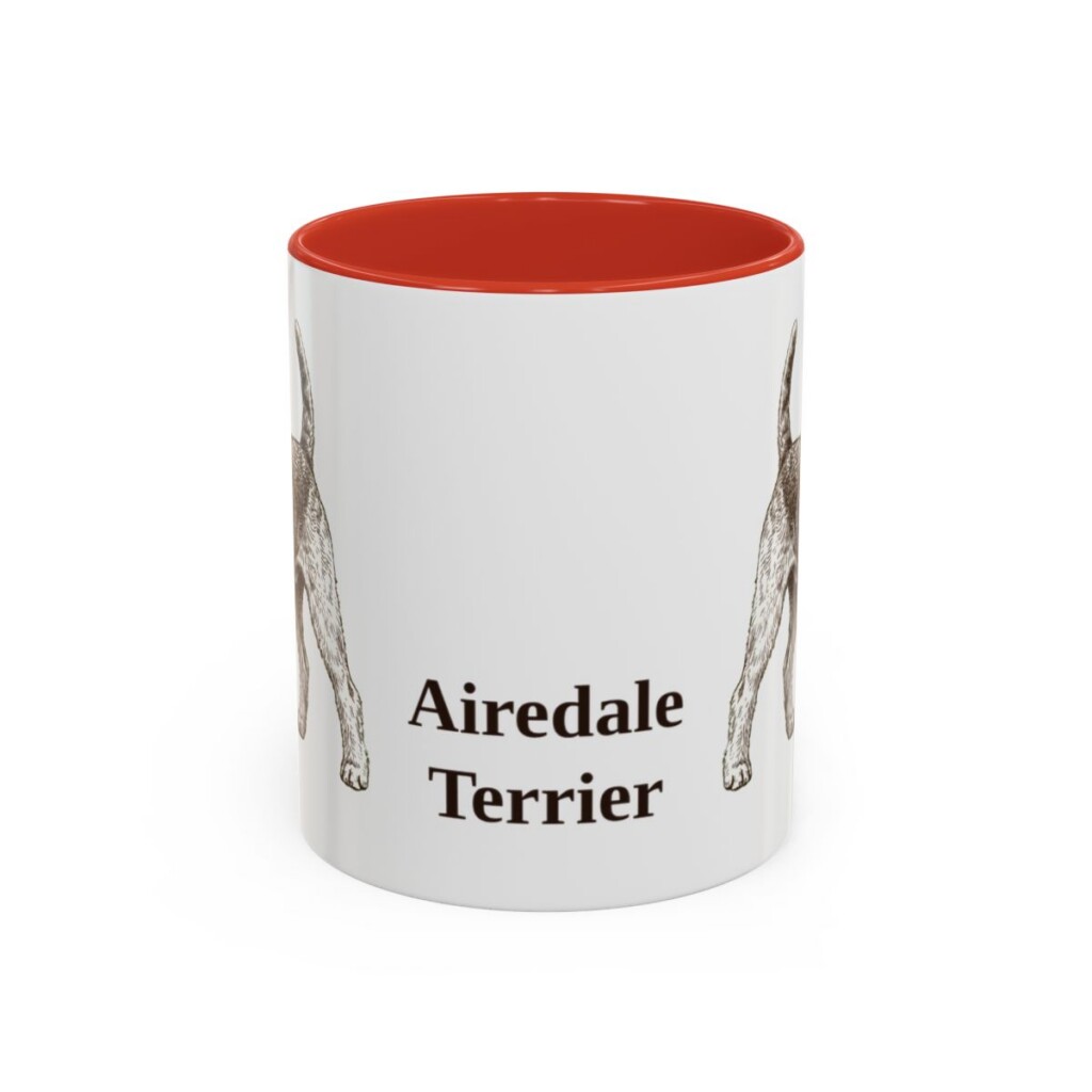 11oz Airedale Terrier Mug, Vintage Dog Portrait Coffee Mug, Dog Lover Gift