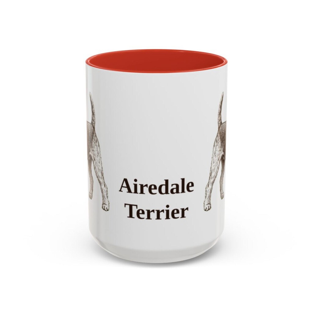 15oz Airedale Terrier Mug, Vintage Dog Portrait Coffee Mug, Dog Lover Gift