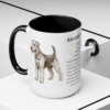 15oz Airedale Terrier Mug, Illustrated Dog Breed Facts Coffee Mug, Vintage Dog Keepsake Gift