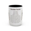 15oz Airedale Terrier Mug, Illustrated Dog Breed Facts Coffee Mug, Vintage Dog Keepsake Gift
