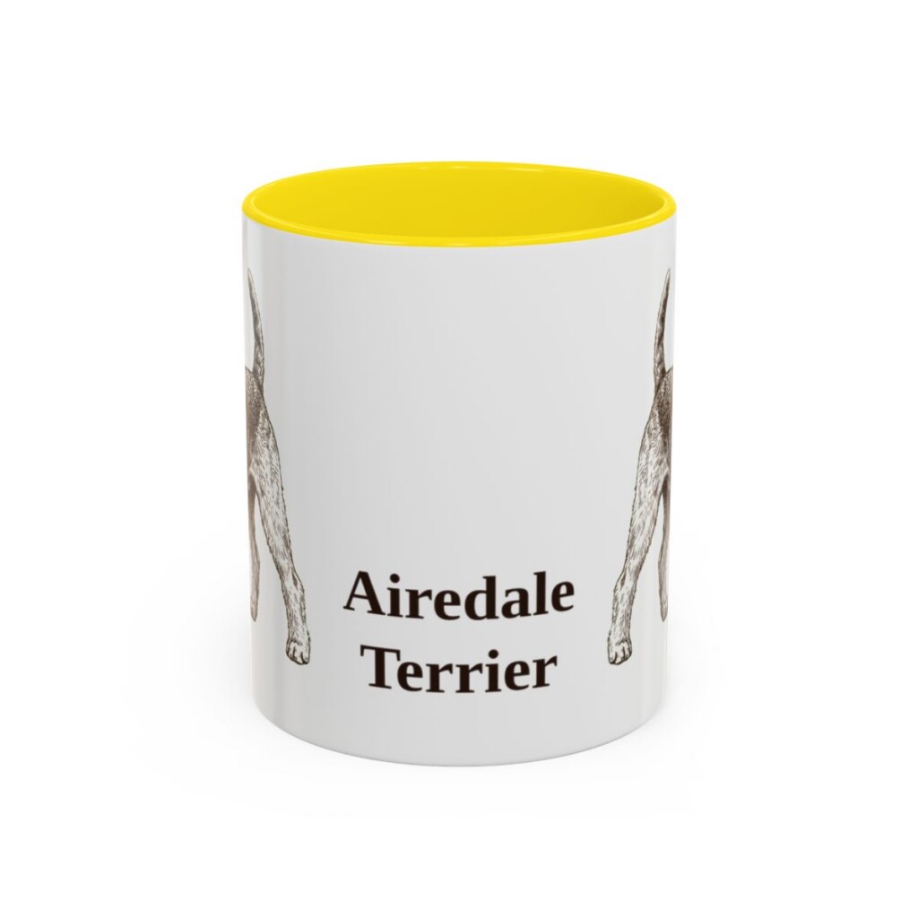 11oz Airedale Terrier Mug, Vintage Dog Portrait Coffee Mug, Dog Lover Gift
