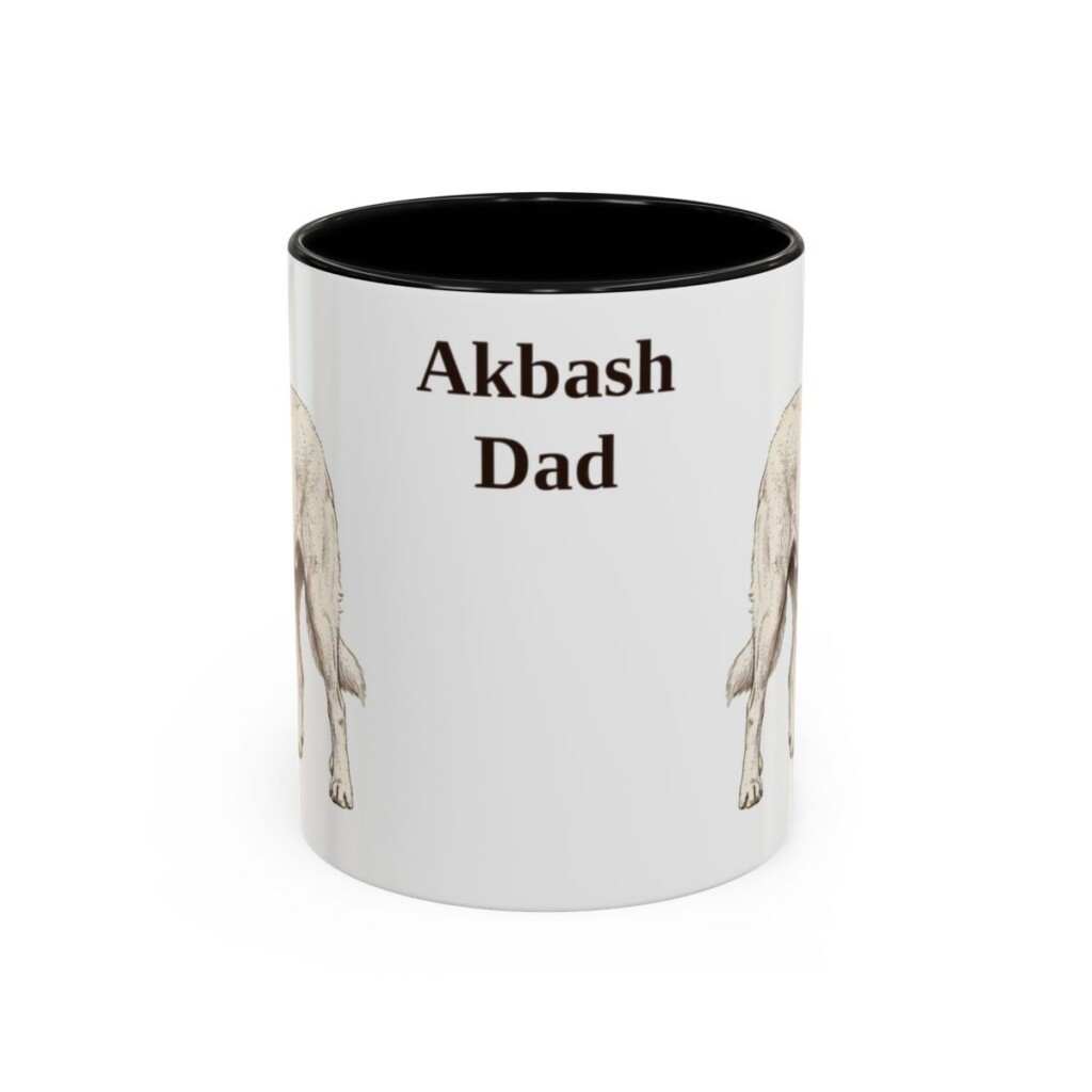 11oz Akbash Dog Dad Mug, Vintage Sketch Coffee Mug, Dog Dad Gift