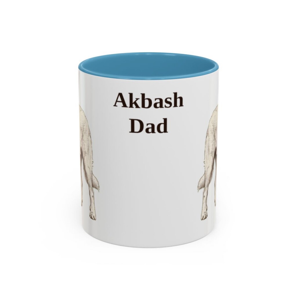 11oz Akbash Dog Dad Mug, Vintage Sketch Coffee Mug, Dog Dad Gift