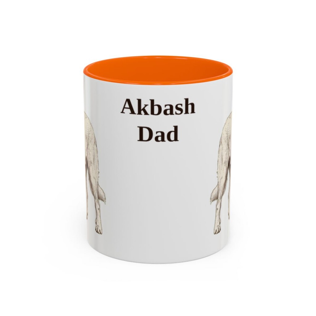 11oz Akbash Dog Dad Mug, Vintage Sketch Coffee Mug, Dog Dad Gift