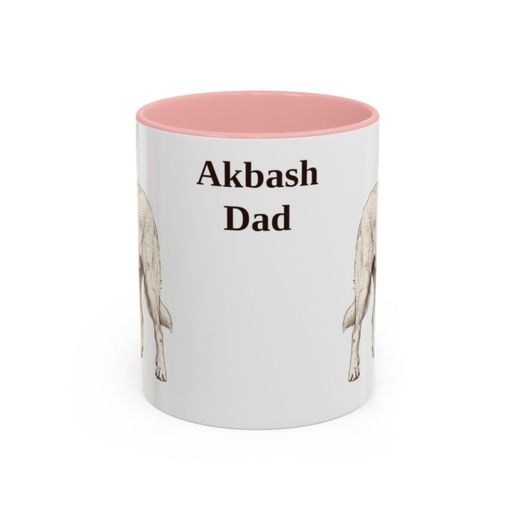 11oz Akbash Dog Dad Mug, Vintage Sketch Coffee Mug, Dog Dad Gift