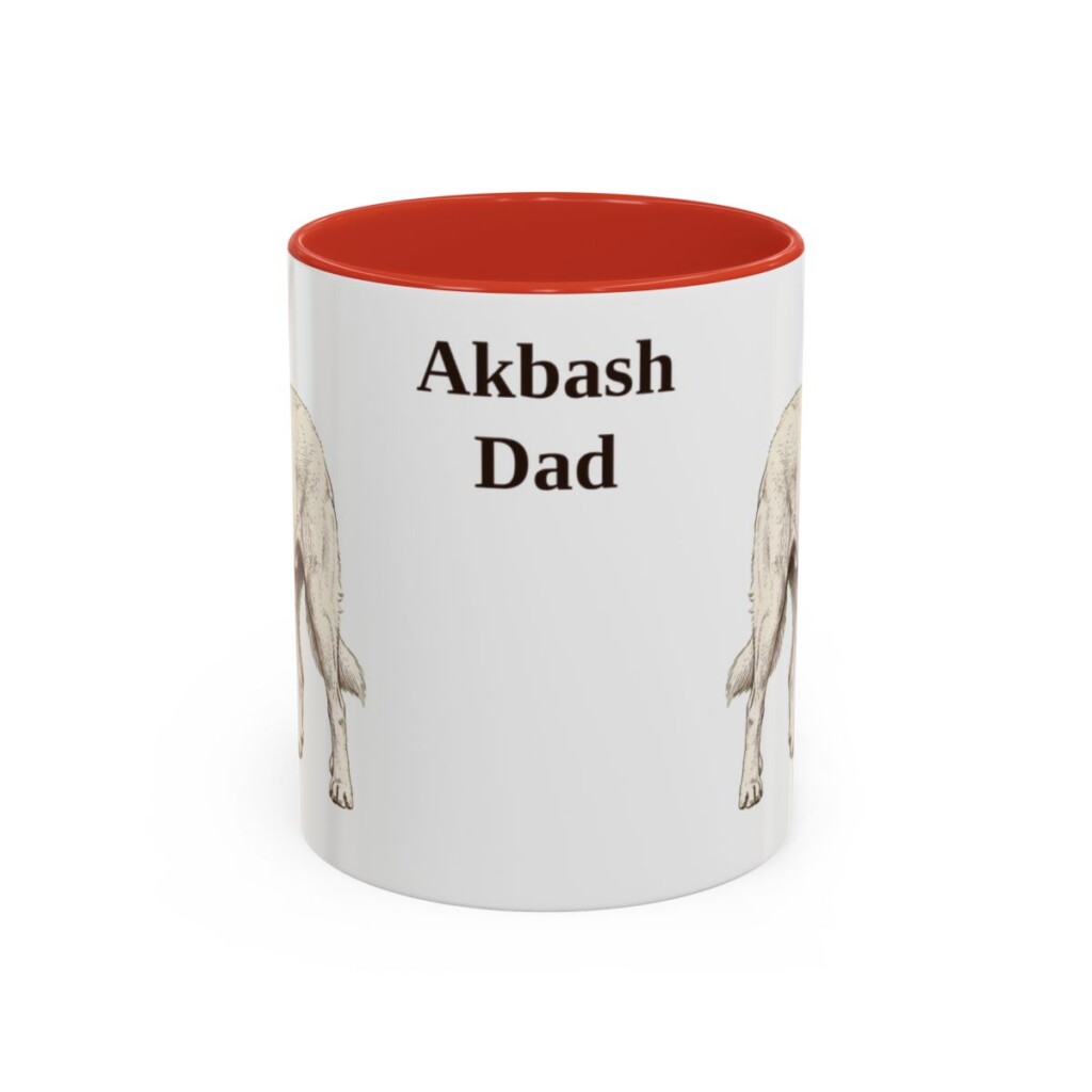 11oz Akbash Dog Dad Mug, Vintage Sketch Coffee Mug, Dog Dad Gift