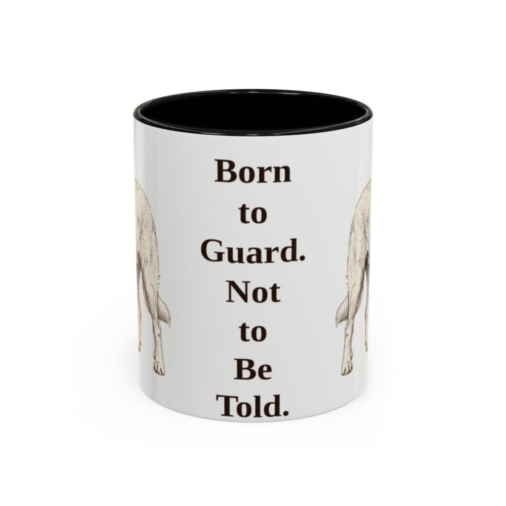akbash-mug-humor-black-front-1 11oz Funny Akbash Mug, Born to Guard. Not to Be Told., Vintage Dog Coffee Mug, Dog Lover Gift