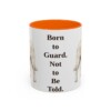 akbash-mug-humor-orange-1 11oz Funny Akbash Mug, Born to Guard. Not to Be Told., Vintage Dog Coffee Mug, Dog Lover Gift