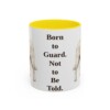 akbash-mug-humor-yellow-1 11oz Funny Akbash Mug, Born to Guard. Not to Be Told., Vintage Dog Coffee Mug, Dog Lover Gift