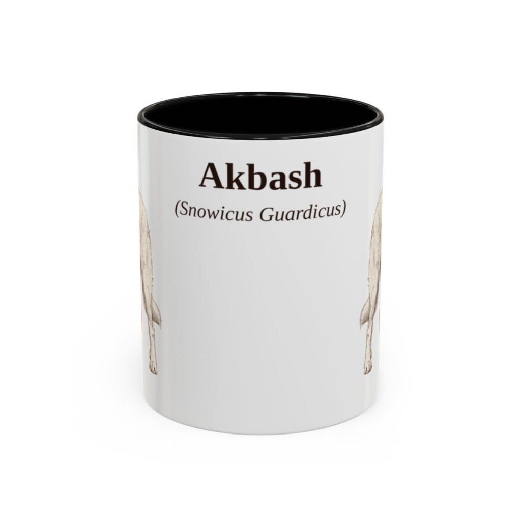 11oz Akbash Latin Mug, Akbash, Vintage Dog Coffee Mug, Dog Lover Gift