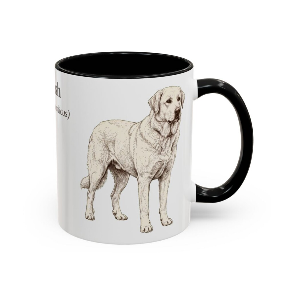 11oz Akbash Latin Mug, Akbash, Vintage Dog Coffee Mug, Dog Lover Gift
