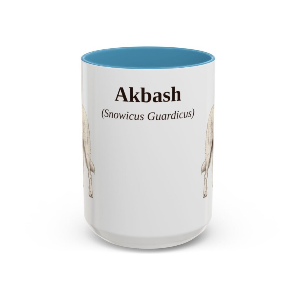 15oz Akbash Latin Mug, Akbash, Vintage Dog Coffee Mug, Dog Lover Gift