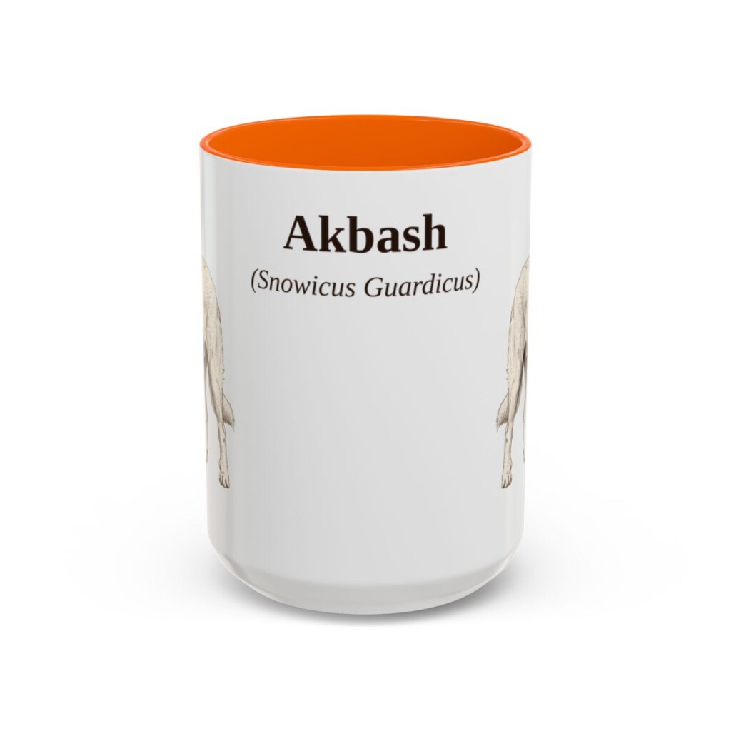 15oz Akbash Latin Mug, Akbash, Vintage Dog Coffee Mug, Dog Lover Gift