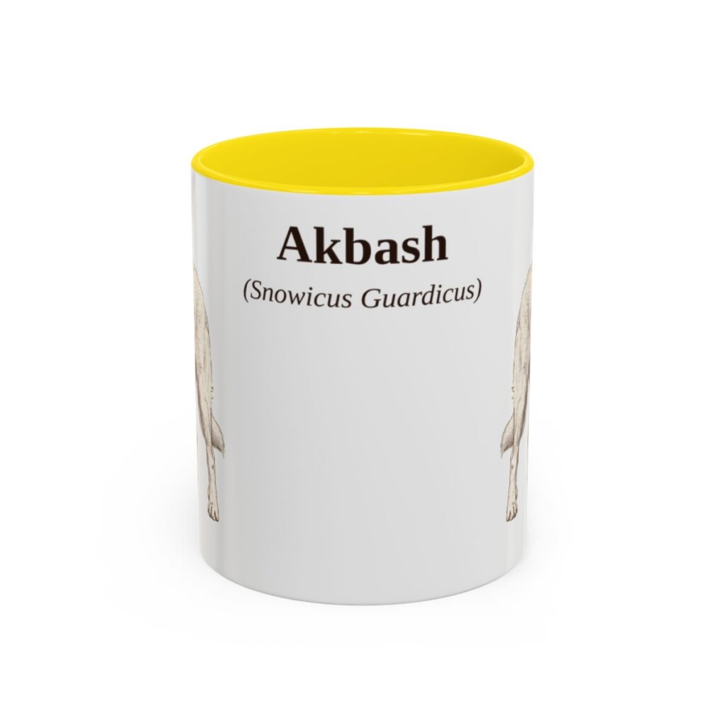 11oz Akbash Latin Mug, Akbash, Vintage Dog Coffee Mug, Dog Lover Gift