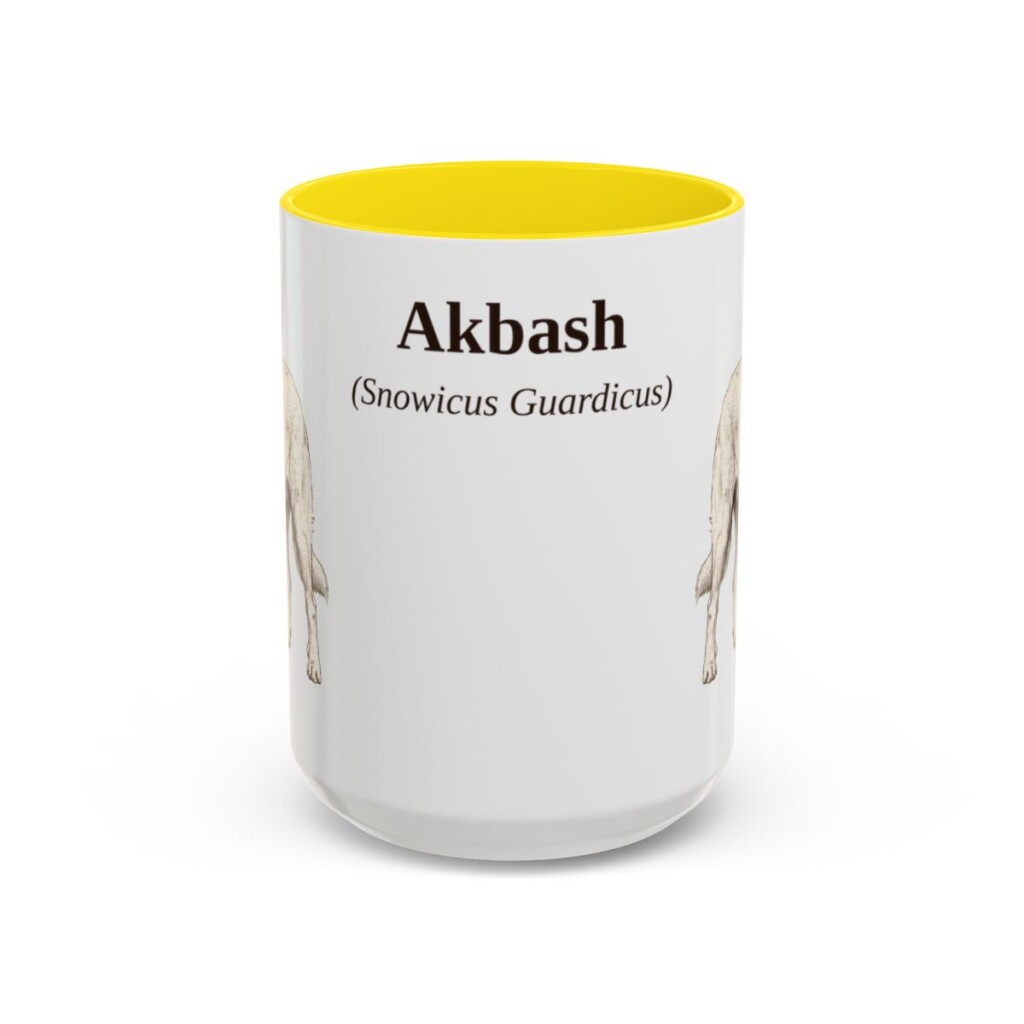 15oz Akbash Latin Mug, Akbash, Vintage Dog Coffee Mug, Dog Lover Gift