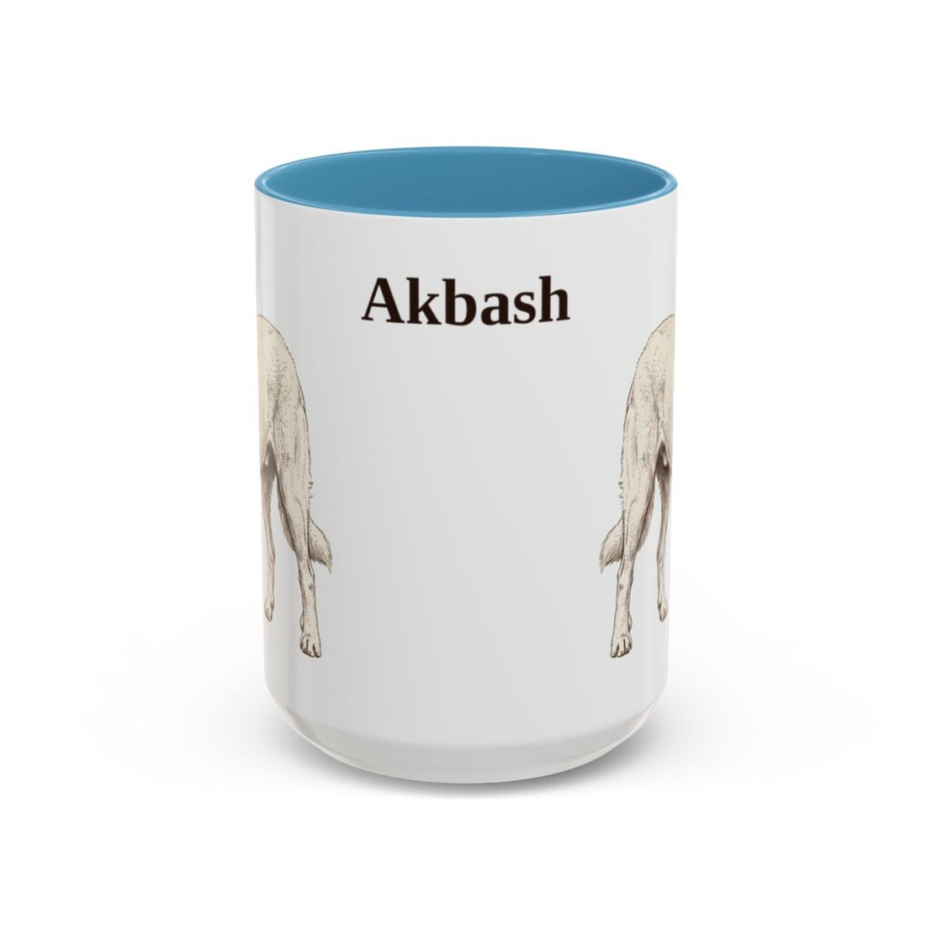 15oz Akbash Mug, Vintage Dog Portrait Coffee Mug, Dog Lover Gift