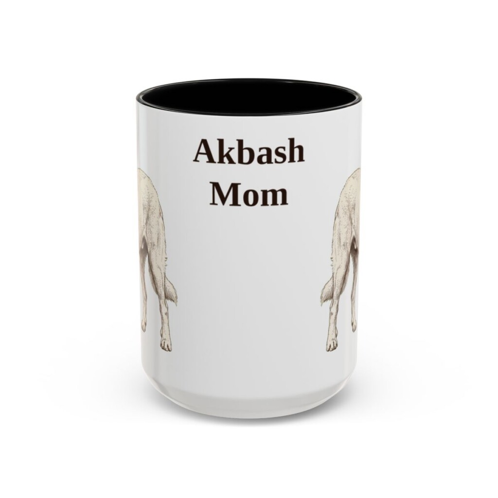 15oz Akbash Dog Mom Mug, Vintage Sketch Coffee Mug, Dog Mom Gift